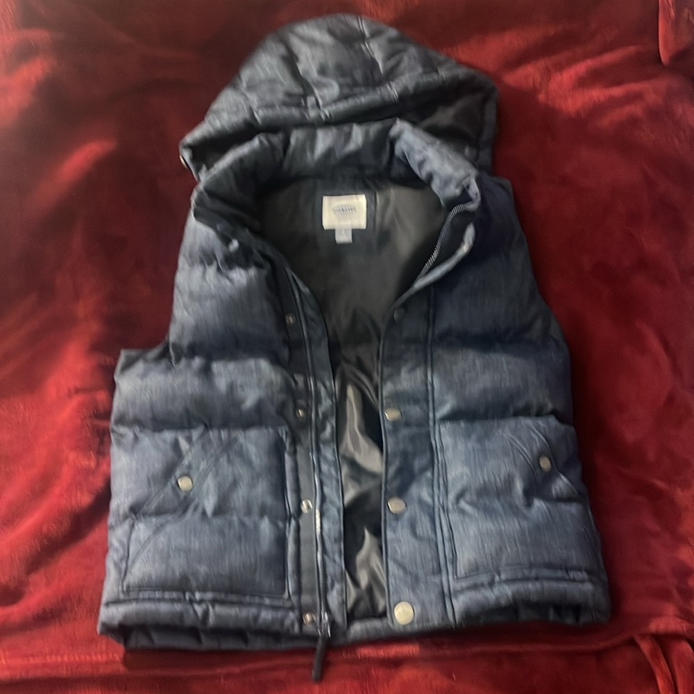 Old Navy, small navy blue hoodie vest - Picture 3 of 4